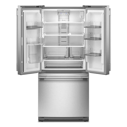 Kitchenaid KRFF330SPS Standard Depth French Door Refrigerator , Internal Water and Ice , 20 Cu Ft , 30 Inch Width , Print Shield Stainless Steel , 333010