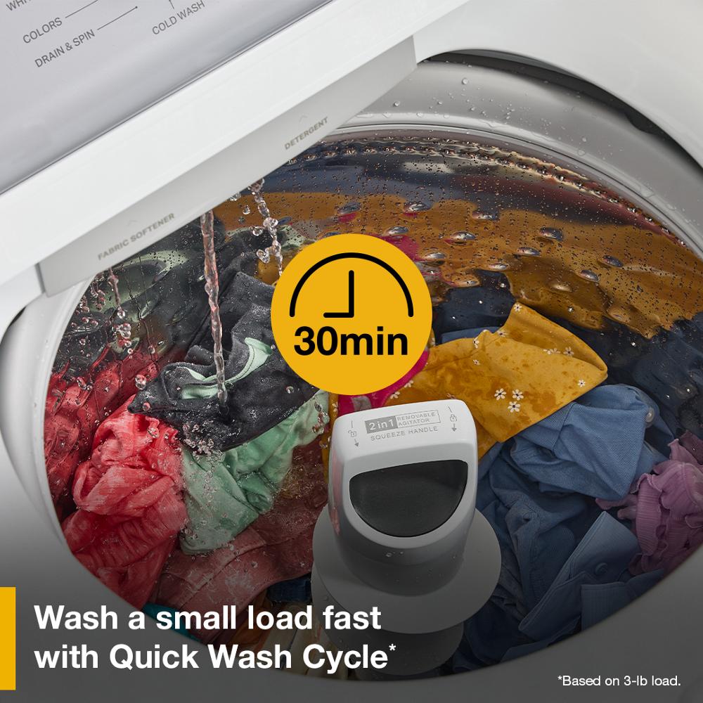 Whirlpool Top Load Washer WTW4307SW , 4.3 Cu Ft 27 Inch , New 2 in 1 Removable Agitator  and Soft Close Glass Lid , 999018