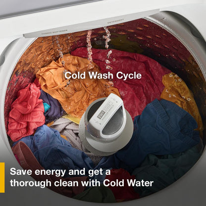 Whirlpool Top Load Washer WTW4307SW , 4.3 Cu Ft 27 Inch , New 2 in 1 Removable Agitator  and Soft Close Glass Lid , 999018