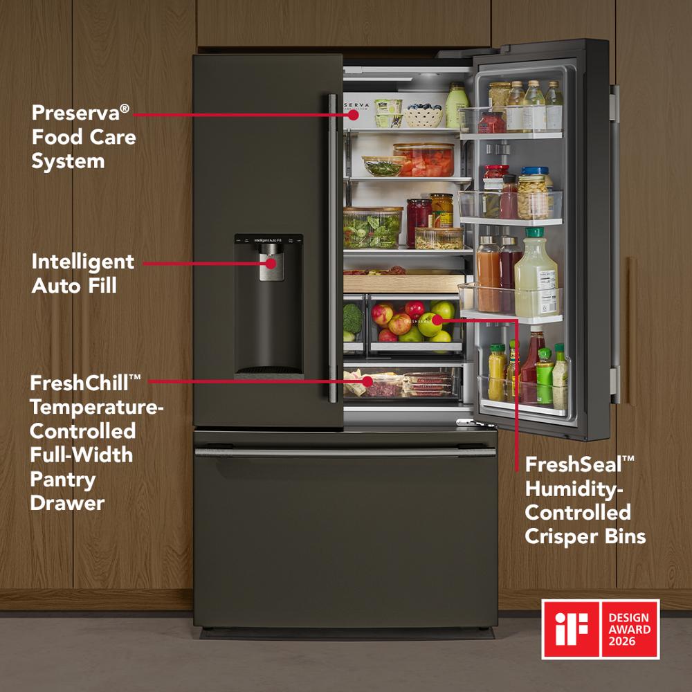 Kitchenaid KRFC636SBE Counter Depth French Door Refrigerator , Exterior Ice and Water Dispenser , Black Ore ,23 Cu Ft ,  36 Inch 333002
