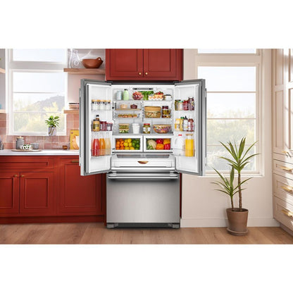 Kitchenaid KRFC136TPS Counter Depth Refrigerator French Door Style , Internal Ice and Water Dispenser , 22 Cu Ft , Print Shield Stainless Steel , 36 inch , 333006