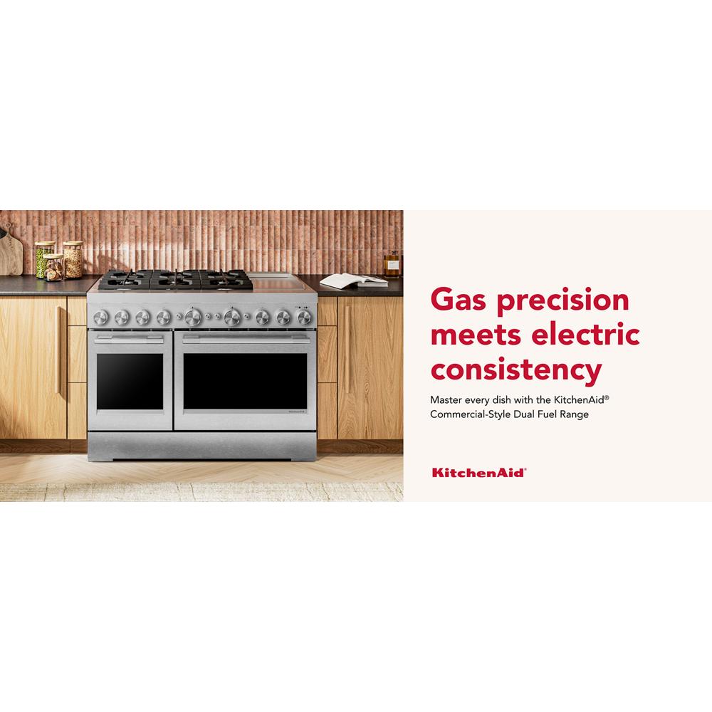 KFDD948SSS Kitchenaid Gas Range Commercial Style Dual Fuel with Griddle and Air Fry Oven , Convection , 6 Burner , Stainless Steel 48 Inch 013009