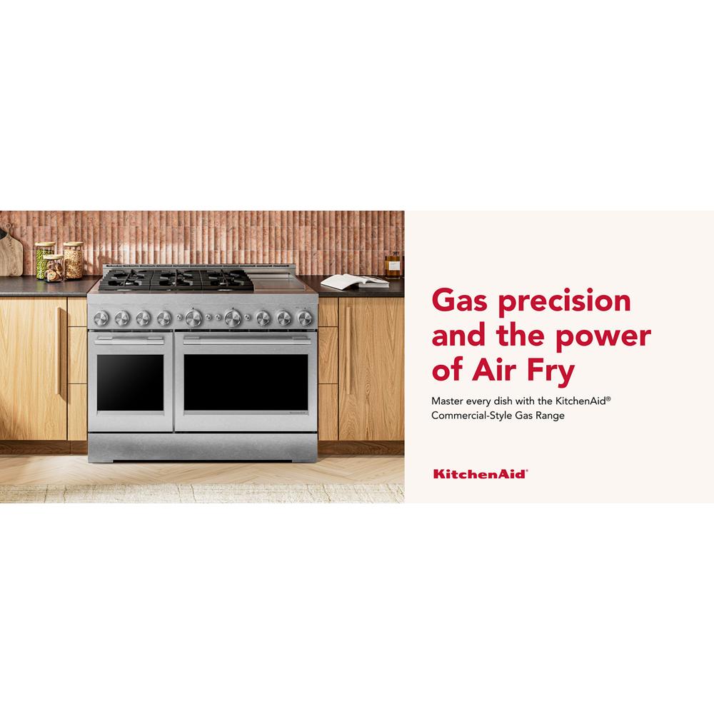 KFGD948SSS Kitchenaid Gas Range Commercial Style with Griddle and 6 Burner , Air Fry Oven , Convection , Stainless Steel 48 Inch 013004