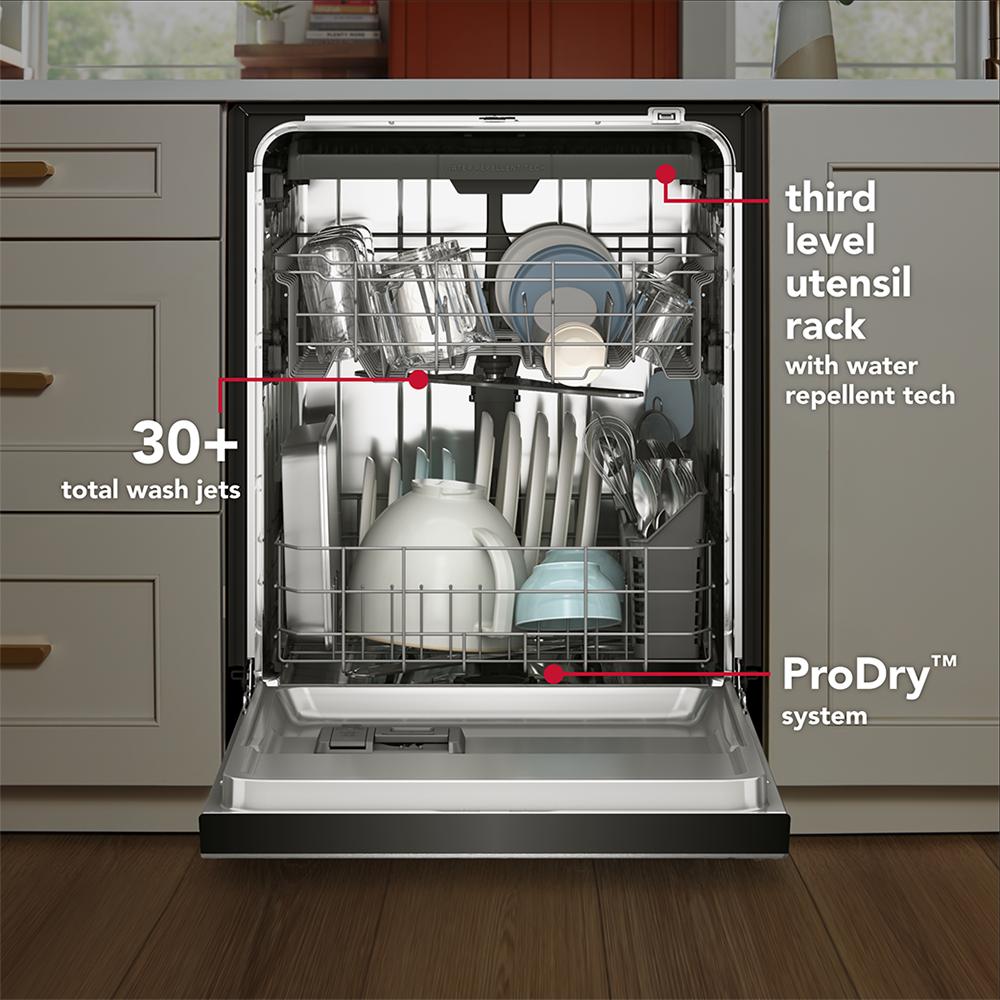 Kitchenaid KDFS224SPS Built In Dishwasher , 3rd Rack , Print Shield Stainless Steel , 47 dBA , 24 Inch 222022
