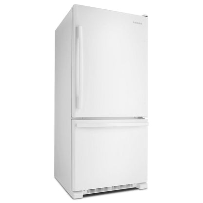 Amana ABB1924BRW Bottom Freezer Refrigerator , Pull Out Drawer , 18 CU Ft , 30 Inch , White , 111014