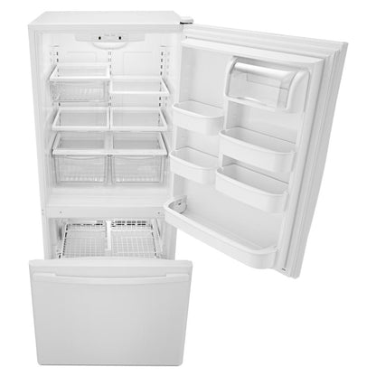 Amana ABB1924BRW Bottom Freezer Refrigerator , Pull Out Drawer , 18 CU Ft , 30 Inch , White , 111014