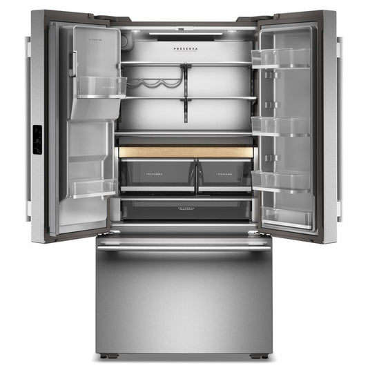 Kitchenaid KRFC636SPS Counter Depth Refrigerator French Door Style , Dual Ice , Auto Fill , Exterior Ice and Water , 23 Cu Ft , Print Shield Stainless Steel , 36 Inch 333004