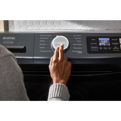 Maytag MFW7020RF Smart 5.0 Cu Ft Pet Pro Washer Front Load Midnight Steel Energy Star 27 Inch , New , 9990006