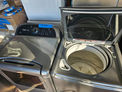 Whirlpool Cabrio WTW8500BC Washer and WGD8500BC Gas Dryer 7.6 cu. ft. Capacity, 11 Dry Cycles, Sanitize/Steam Cycles, 5 Temperature Selections, EcoBoost Option and Advanced Moisture Sensor: Chrome Shadow, 369268