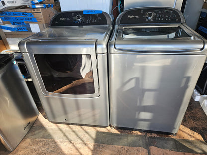 Whirlpool Cabrio WTW8500BC Washer and WGD8500BC Gas Dryer 7.6 cu. ft. Capacity, 11 Dry Cycles, Sanitize/Steam Cycles, 5 Temperature Selections, EcoBoost Option and Advanced Moisture Sensor: Chrome Shadow, 369268