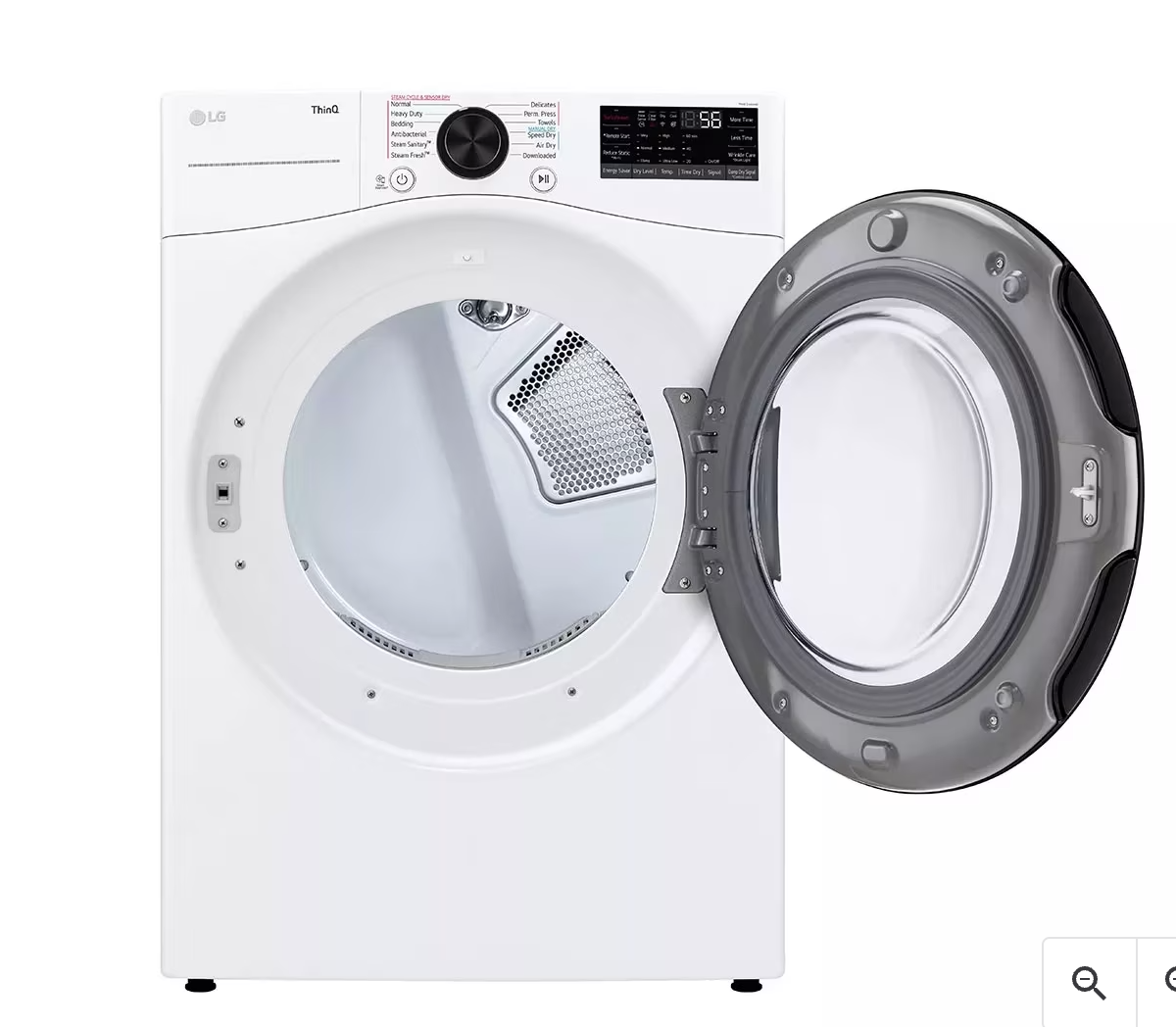 LG Large Capacity 7.4 Cu. Ft. New Gas Dryer In White With Sensor Dry And Steam Technology, Energy Star.