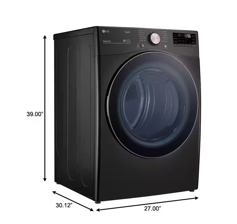 LG 7.4 Cu.Ft Electric Dryer in black Stainless Steel, DLEX4000B, 999690