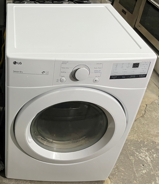 LG Front Loading Electric Dryer DLE3400W 7.4 Cu Ft White , Used  , 101261