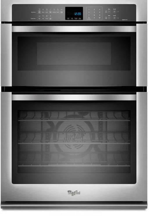 Whirlpool WOC54EC0AS 30 Inch Microwave Combination Wall Oven, Temperature Sensor, Steam, 5.0 cu. ft. Self Clean Oven 1.4 cu. ft. Microwave,, Star-K Sabbath,Stainless Steel, New Open Box, 369422