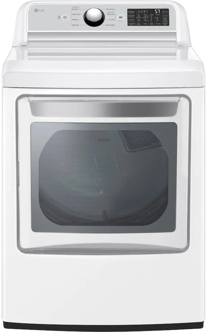 LG DLE7400WE 27 Inch Electric Dryer 7.3 Cu. Ft., 8 Dry Cycles, 12 Dry Options, Sensor Dry, EasyLoad Door, ThinQ ,White , 369432