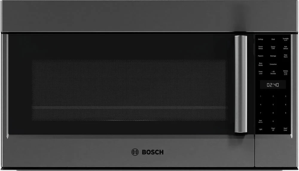 Bosch 800 Series  HMV8045U 30 Inch Built In Over the Range Convection Microwave with 1.9 Cu. Ft. Capacity, 4-Speed 385 CFM Blower, Sensor Cooking, SpeedChef, Convection Bake, Stainless Steel Cavity, Fingerprint Resistant, Turntable UL 101252