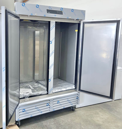 55 Inch Kutano Commercial 2-Door Reach-In Freezer, Stainless Steel , 49 Cu Ft , 222102