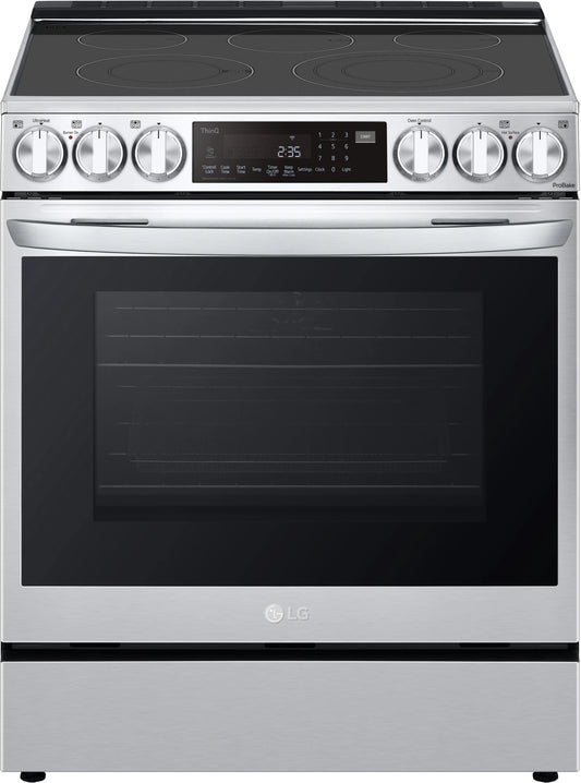 LG 30 Inch Smart Insta-View Electric  Range,5 Smooth-Top Elements,6.3 Cu Ft Oven, ProBake Convection with Air Fry,Storage Drawer,11 Cooking Modes, EasyClean + Self Clean,Smart Diagnosis Modes,Sabbath Mode,Stainless Steel,New,369146