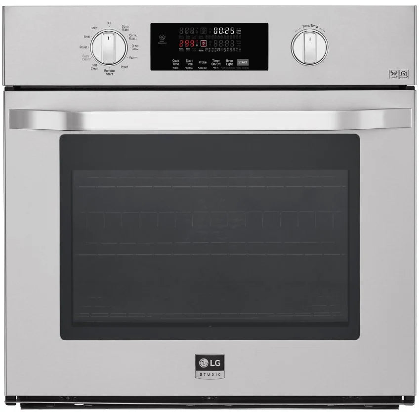 LG Studio 30 Inch Smart Single Electric Wall oven LSWS307ST , Convection, Gliding Rack System, EasyClean, Hidden Bake, Self-Cleaning, Voice Commands, Wi-Fi, 4.7 cu. ft. Capacity Stainless Steel , New Open Box 369024