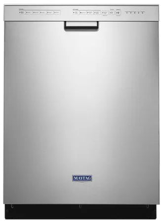 Maytag MDB4949SHZ 24 吋洗碗機，硬式食物處理器，蒸汽消毒選項，循環結束指示器，不銹鋼浴缸，分層上架，50 dBA 能源之星不銹鋼，101218