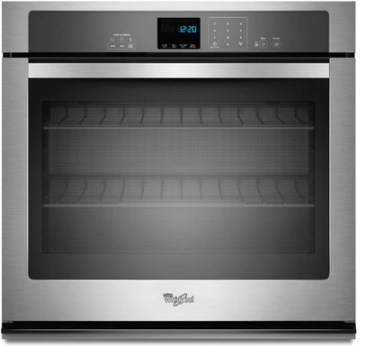 Whirlpool WOS51EC0HS 30 Inch 5.0 Cu. Ft. Smart Single Oven Touchscreen, Frozen Bake, Temperature Sensor, Multi-Step Cooking, Rapid Preheat, Keep Warm Setting, Control Lock Mode, Star K Sabbath Mode, Stainless Steel , 369148