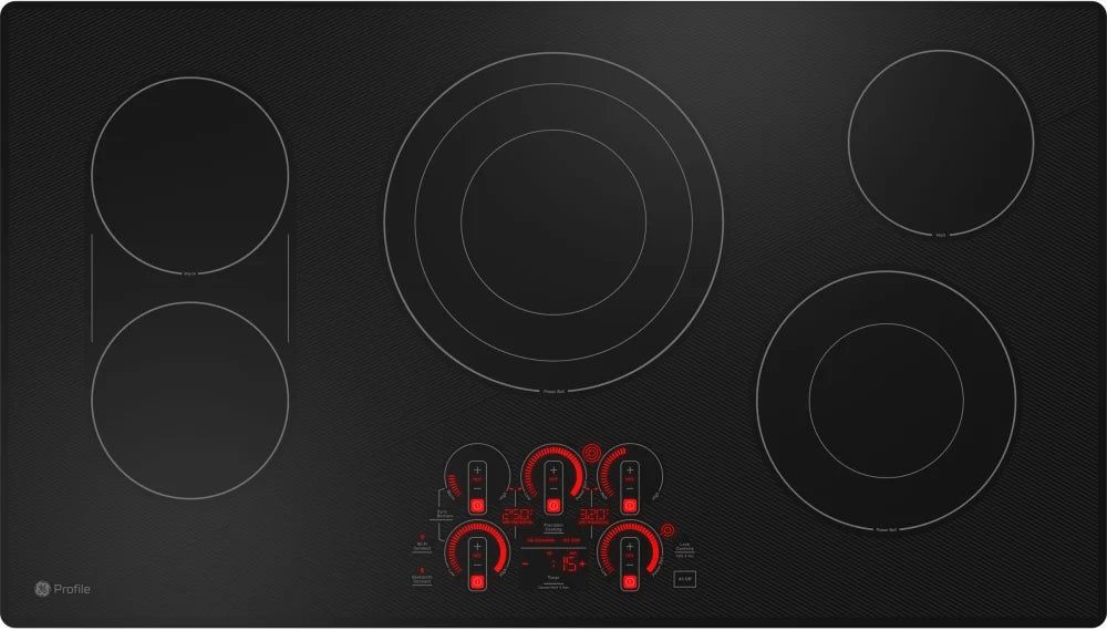 GE Profile PEP7036DTBB 36 Inch Electric Smart Cooktop 5 Elements, Smooth Glass Surface, SyncBurners, Tri Dual Ring Elements, Wi-Fi,Control Lock, All-Off Feature, Precision Temperature Control, Hot Surface Indicator, ADA 369654