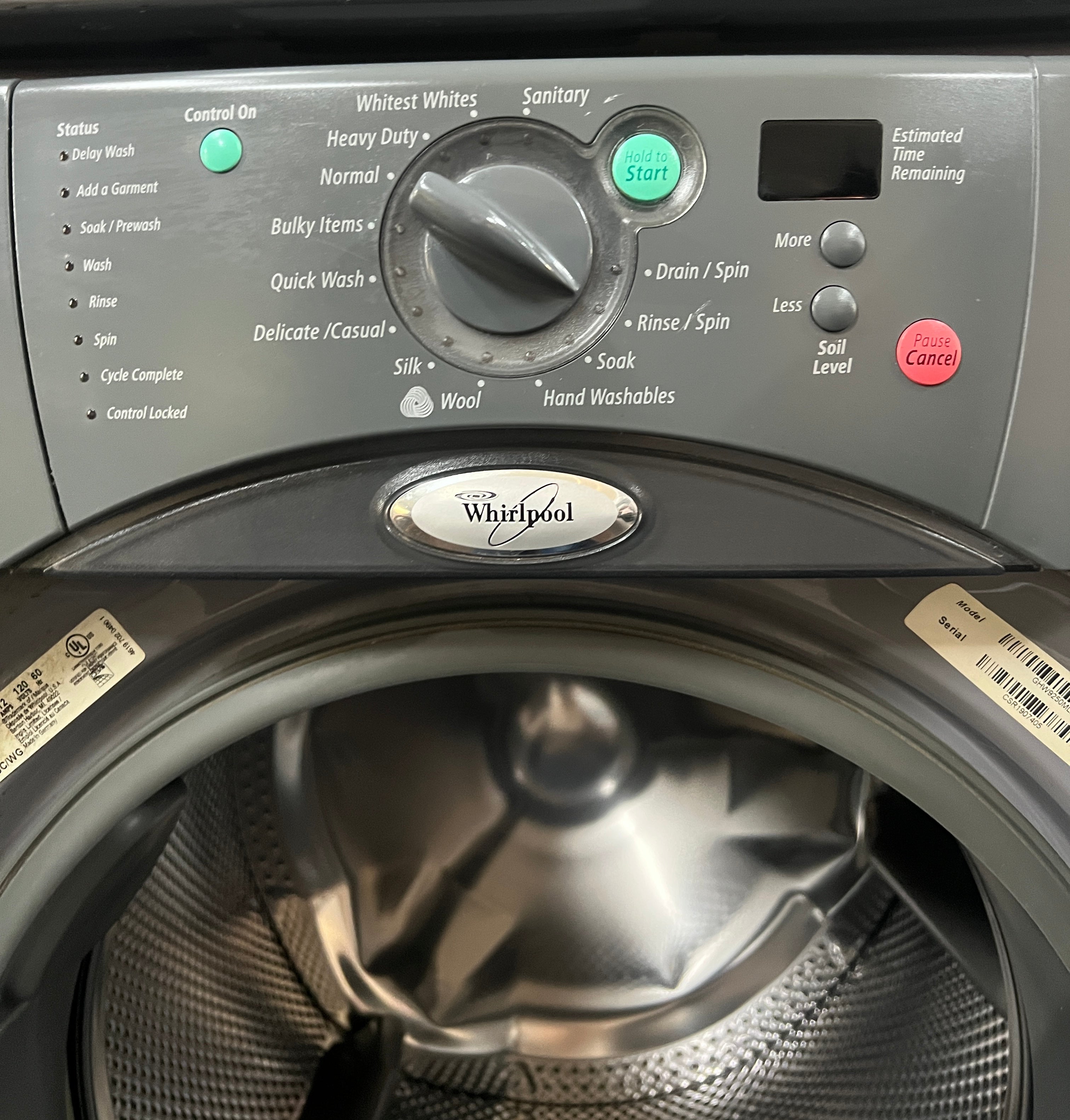 Whirlpool gray washer store and dryer