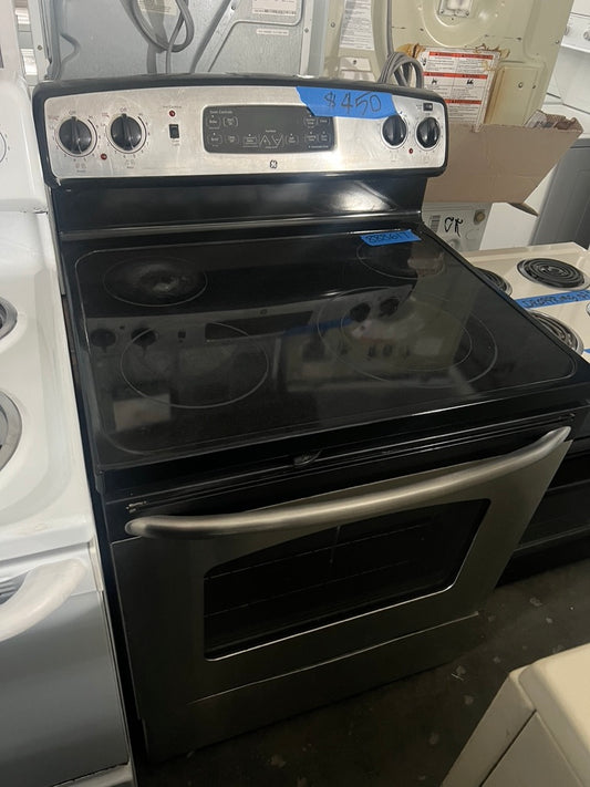 GE 30 Inch Glass-Top Electric Range, Stove Stainless Steel 888617
