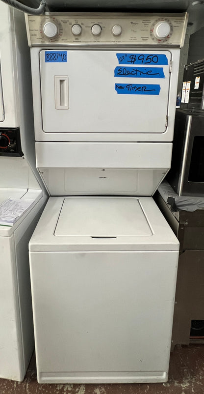 Whirlpool 27 Inch Stackable Washer and Electric Dryer in White Laundry Center  888740
