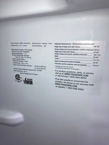 Frigidaire 30 Inch Top Freezer Refrigerator in Stainless Steel FFTR1814QS3 888679