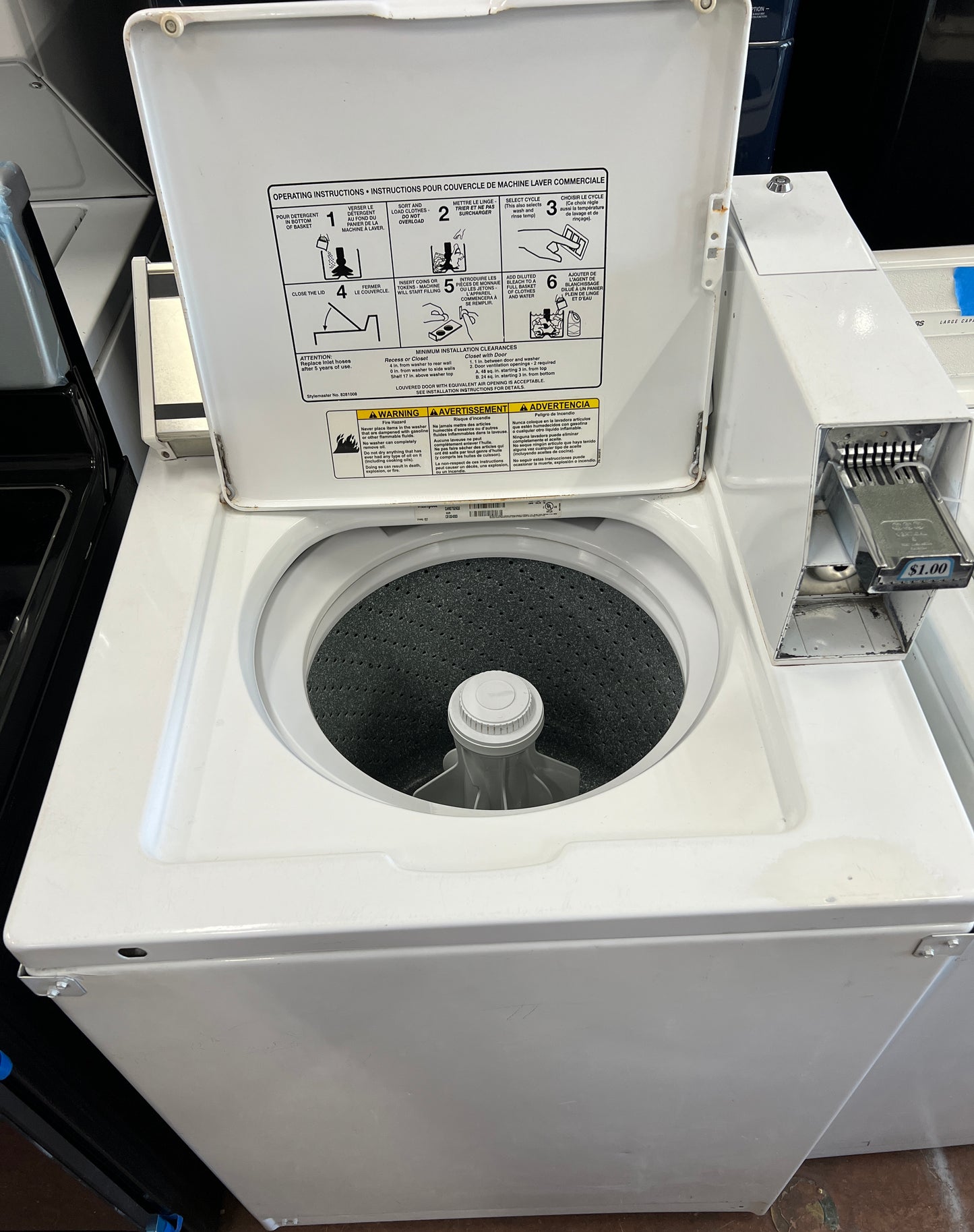 Whirlpool Heavy Duty Commercial Top Load Washer Coin Operated 888135
