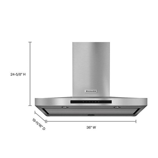 New Open Box KitchenAid 36 Inch KVWB606DSS Convertible Over The Range Hood,Canopy Wall Mount,3 Speed,Stainless steel 888483