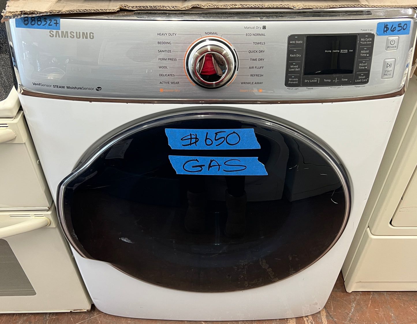 29” Samsung 9.5 cu. ft. Front Load Gas Dryer Used  Working Tested 888327