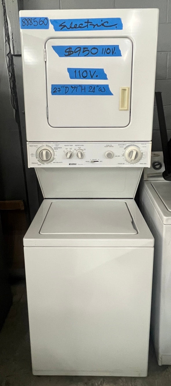 24" Kenmore Stackable Washer and Electric Dryer in White 888560